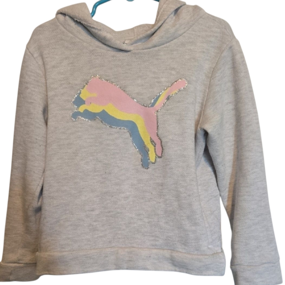 Puma Gray and Pink Hoodie for Stylish Comfort